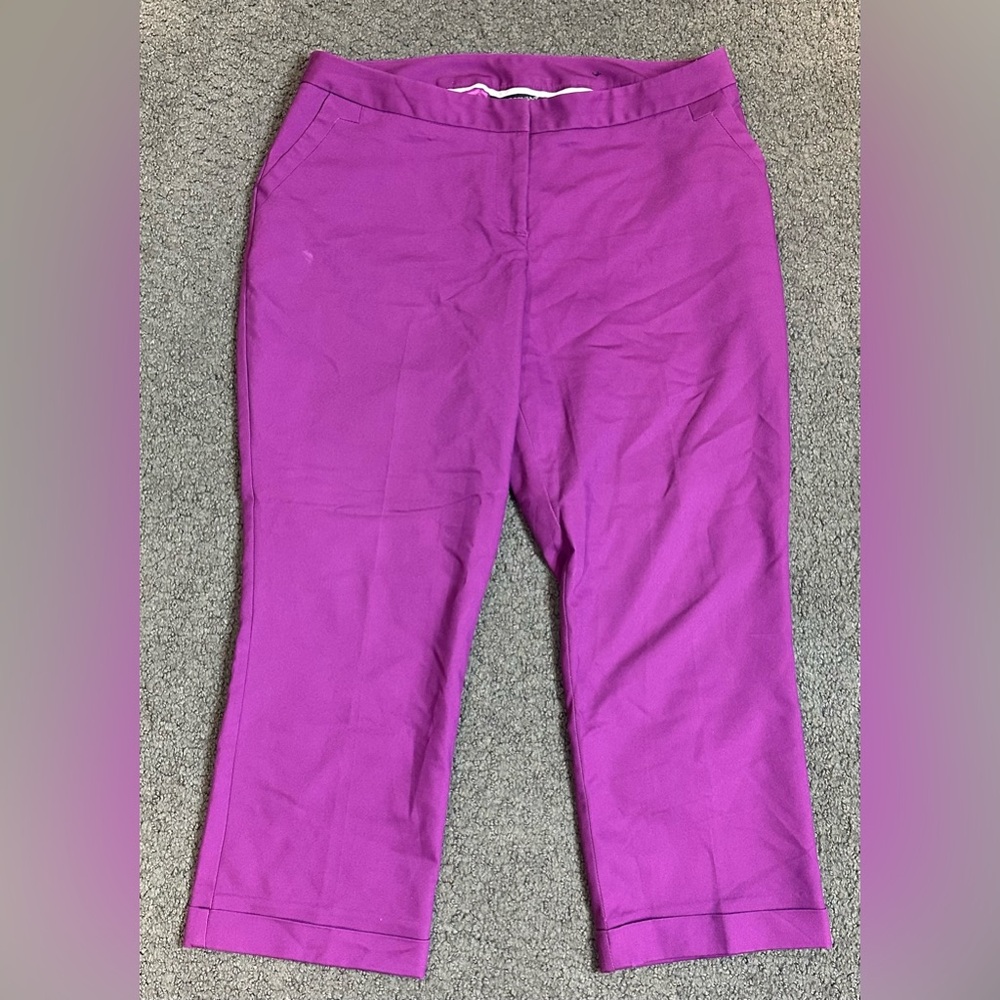 Lane Bryant Women’s Size 14 Chino Straight Pants Purple Cropped Business Casual